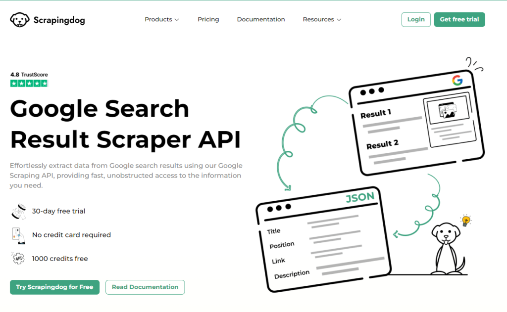 Scrapinggod google scraper API