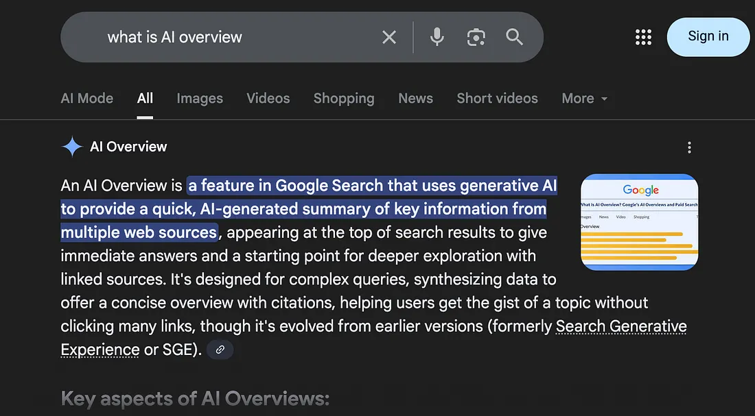 Google AI Overview